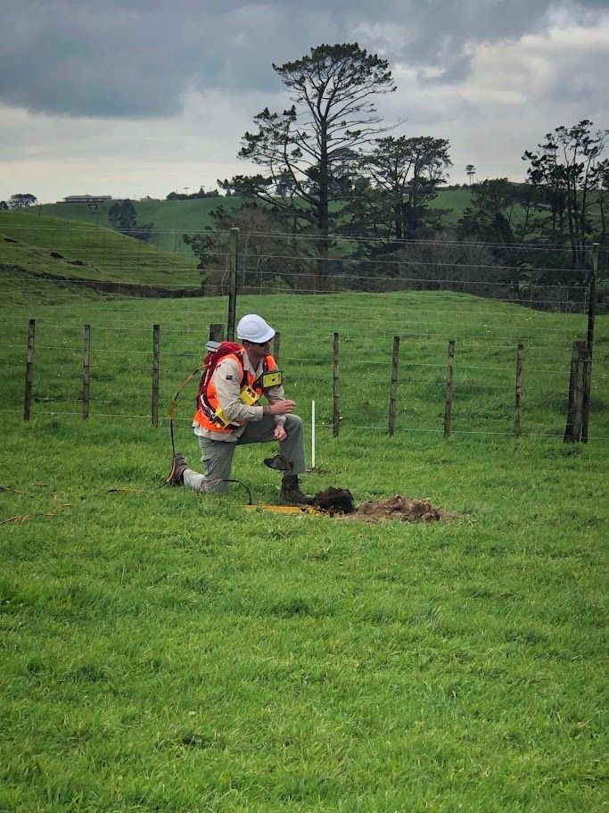 ClearSeis crew member placing a receiver in the field